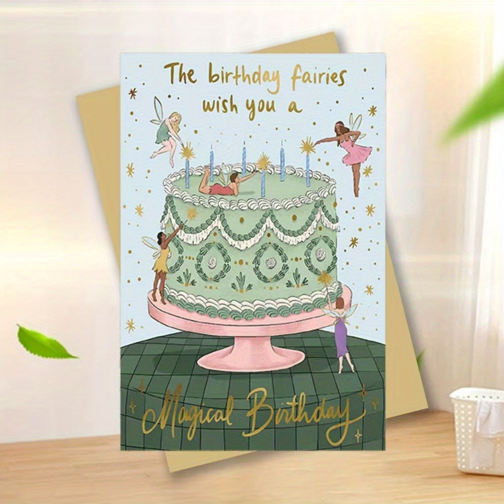 A Fairy-themed Birthday Card, Perfect For Anyone - Magical Birthday Wishes, Birthday Gift, Blank Inside, High-quality Paper With Envelope