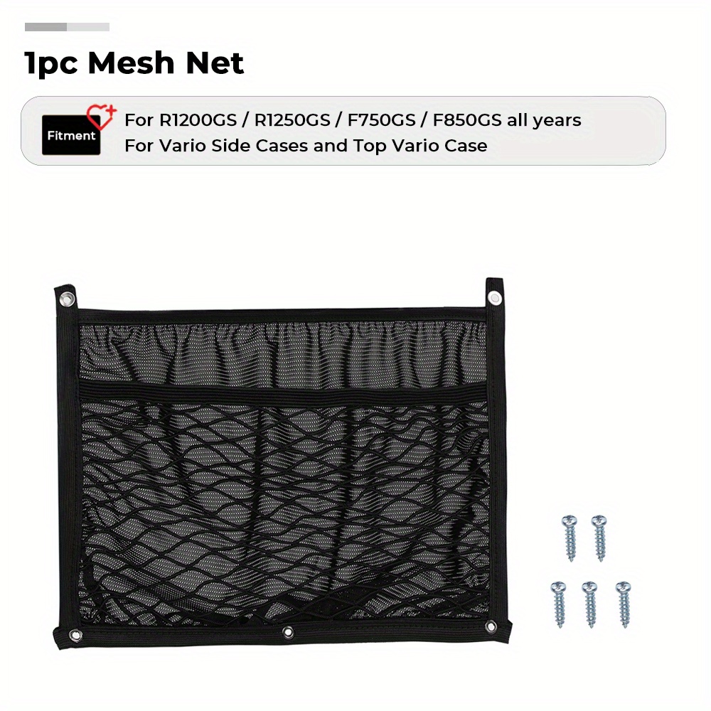 TEMU Motorcycle Storage Net Bag High-strength Elasticity Storage Net Bag For R1200gs R1250gs F800gs F700gs F850gs F750gs Mesh Luggage Net Hook Hold
