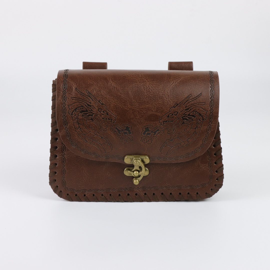 TEMU Sac Banane Rétro Viking, Pochette de Ceinture Marché Renaissance Médiévale, Sac de Hanche Boucle Vintage, Porte-Monnaie de Jeu de Rôle Réaliste
