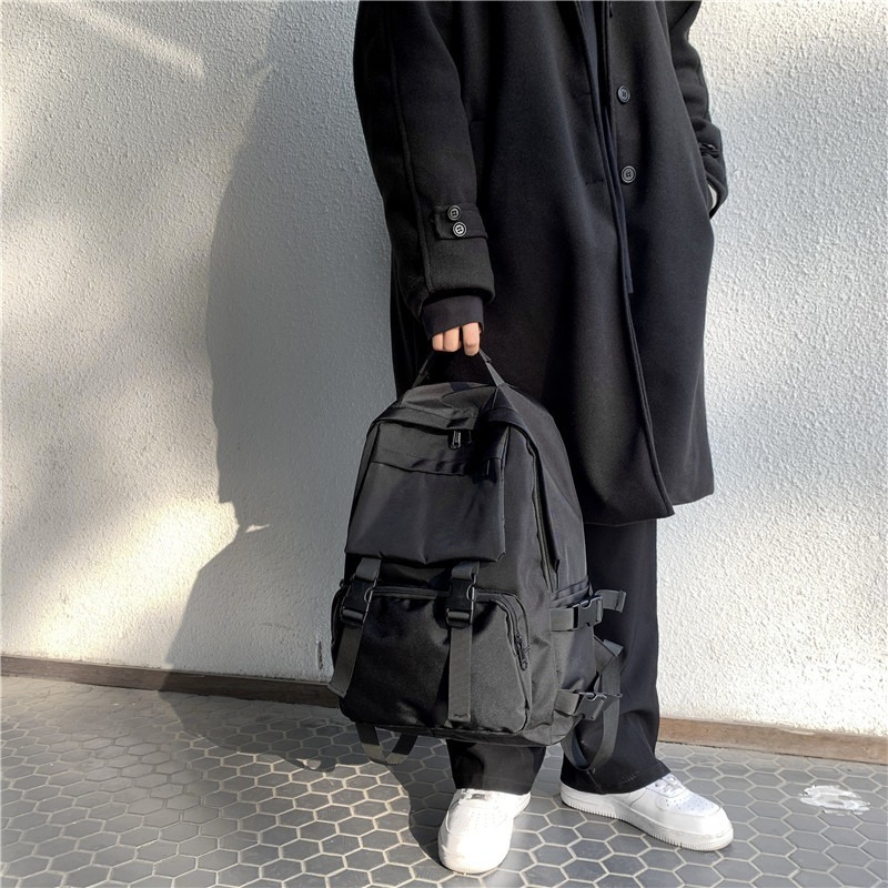 Lightweight Large Capacity Backpack with Multi-Compartment & Adjustable Shoulder Straps - Minimalist Crossbody/Laptop Suitable for Work, Travel, Commuting,, Business, Durable Zipper Closure, Black for Daily Use