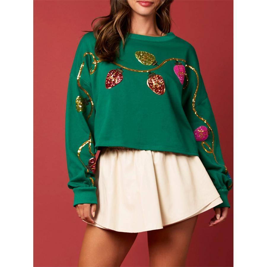 

Women's Christmas Drop Shoulder Sweatshirt - Long Sleeve ,