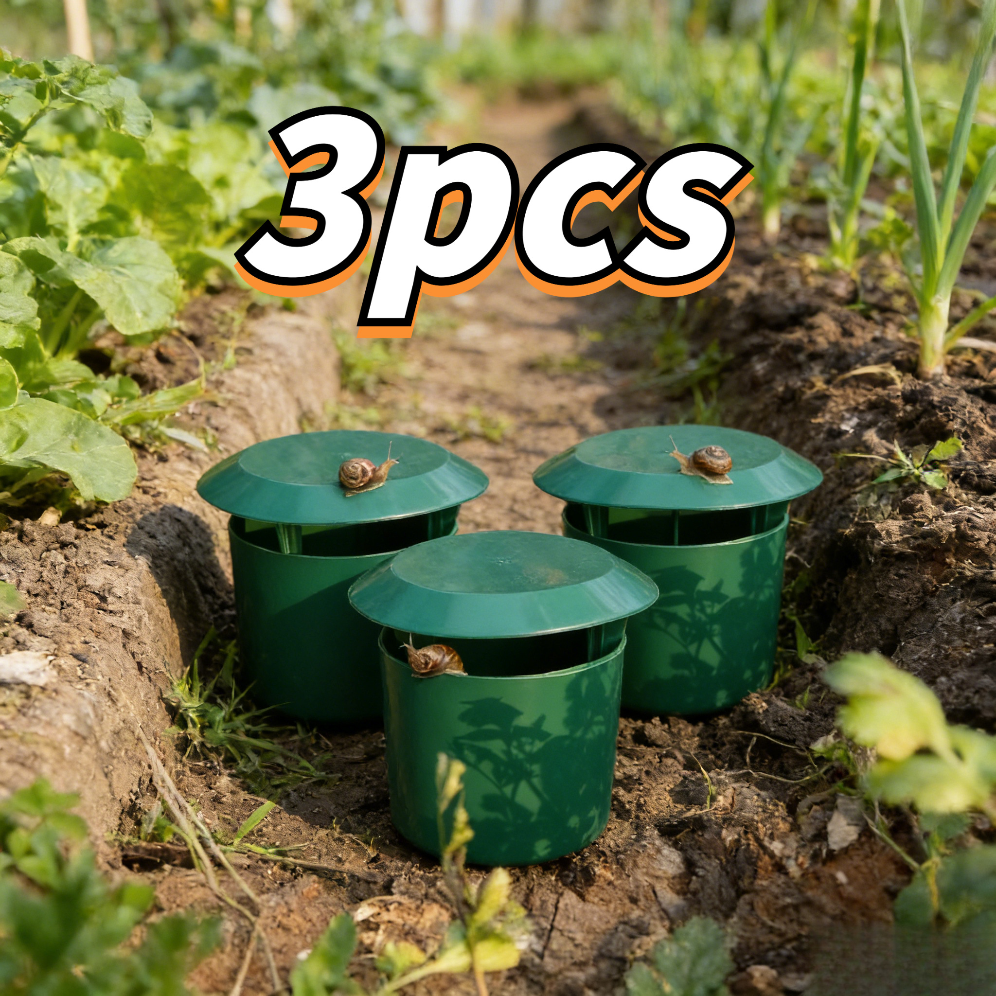 TEMU 3pcs Set Of Reusable Snail Slug Traps, Easy-to-use Plastic Catching Boxes For Yard, Garden , Effectively Combating Snails And Garden Pests,