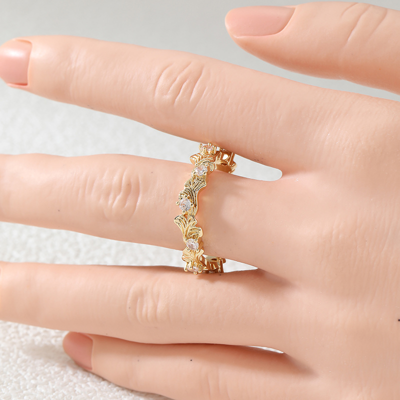 Bohemian Plated Ring with Sparkling Synthetic Stones, Gift