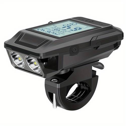 ordenador de bicicleta en 1 mejorado , potente led + velocímetro gps + bocina, velocímetro de bicicleta, ideal para bicicletas de montaña y de carretera, computadora de ciclismo, carga por usb, cuentakilómetros sin varillas para bicicleta, regalo para ciclismo, ordenador de