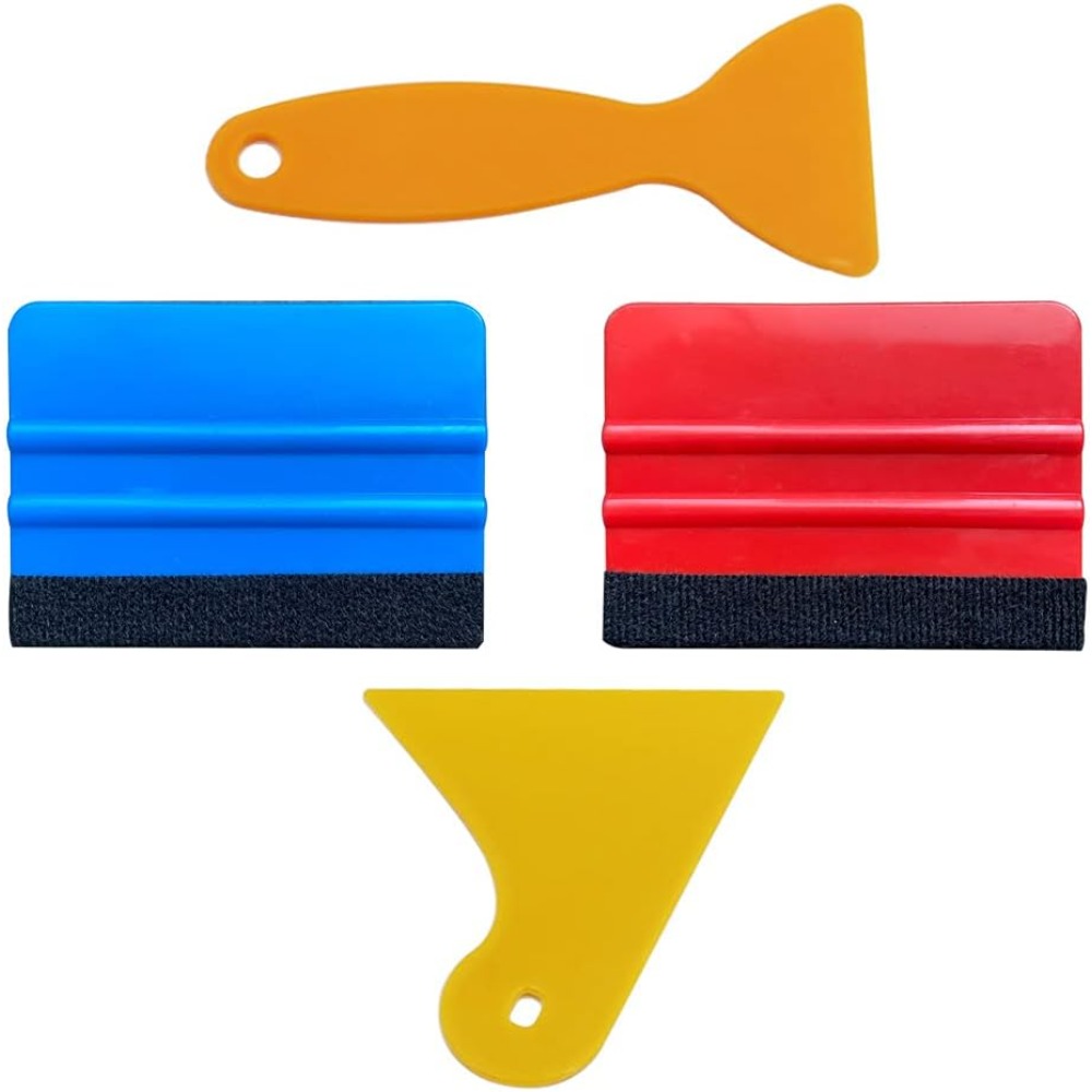 Felt Edge Squeegee Car Wrapping Tool Kits 4 Inch Vinyl Wrap Squeegee Applicator Tool For Car Vinyl Wrap, Window Tint, Wallpaper, Decal Sticker Installation