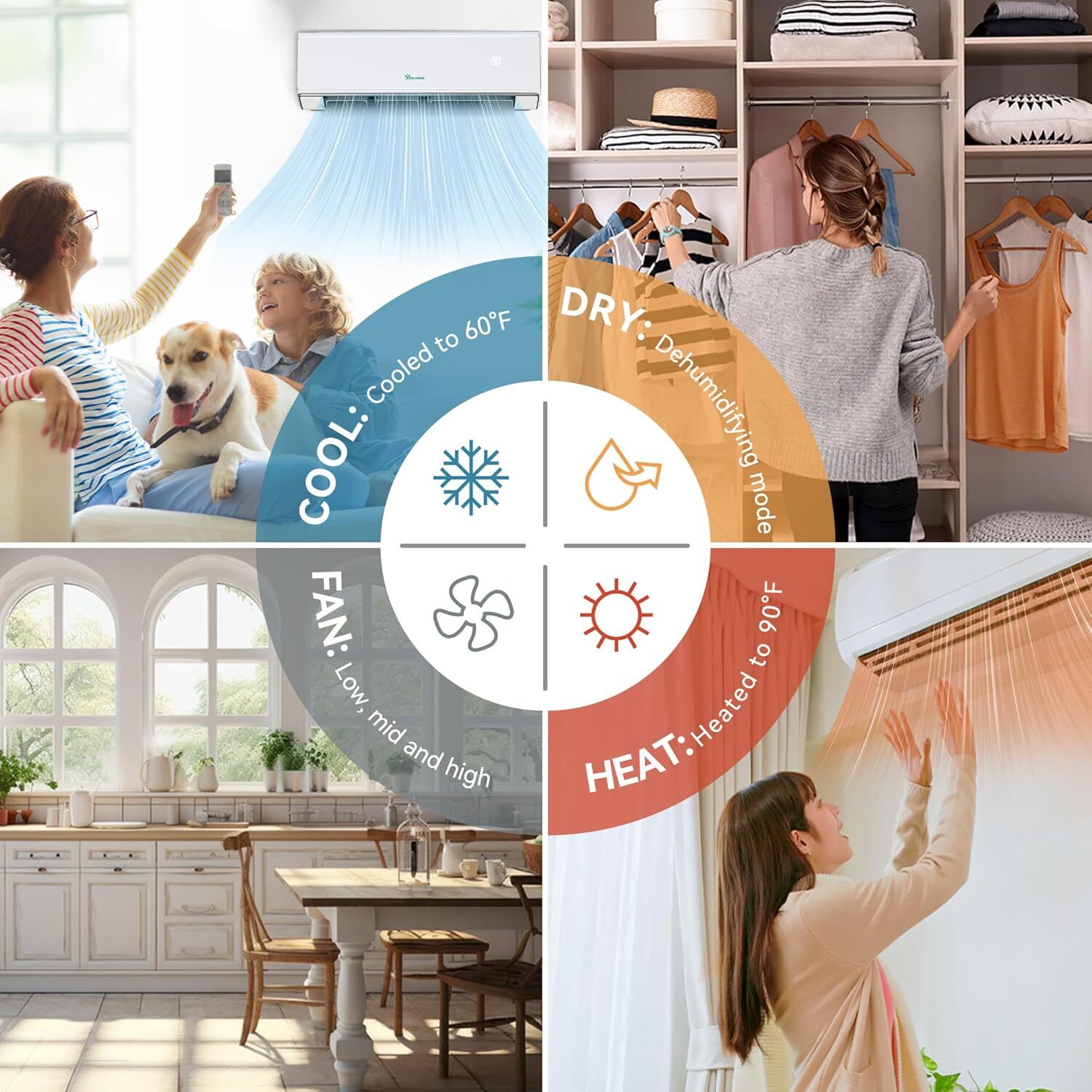 2 zone mini split   18k btu 9k 12k seer2 wifi ductless air conditioner cooling area up to 950   208 230v compatible with alexa all   Product details 0