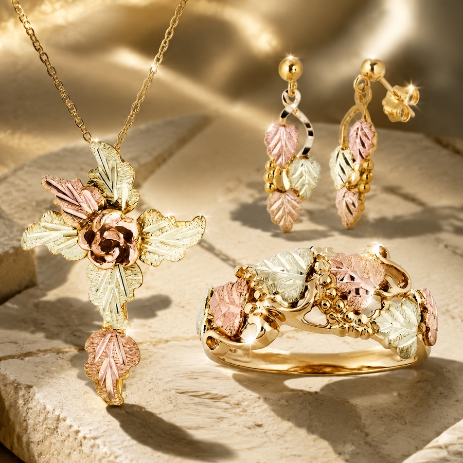 TEMU 3pcs Fashion Floral And Leaf Jewelry Set, Elegant Design For Occasions, Ideal Gift For Christmas, Halloween, Valentine's Day, Anniversary,