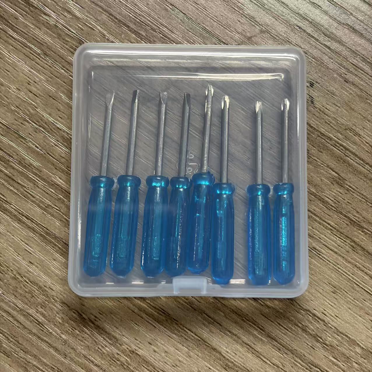 TEMU 9-in-1 Mini Screwdriver Set (4pcs Straight, 4pcs Cross And 1pc Plastic Box), Suitable For Toy Repair And - Includes 2mm Micro Straight And Cross