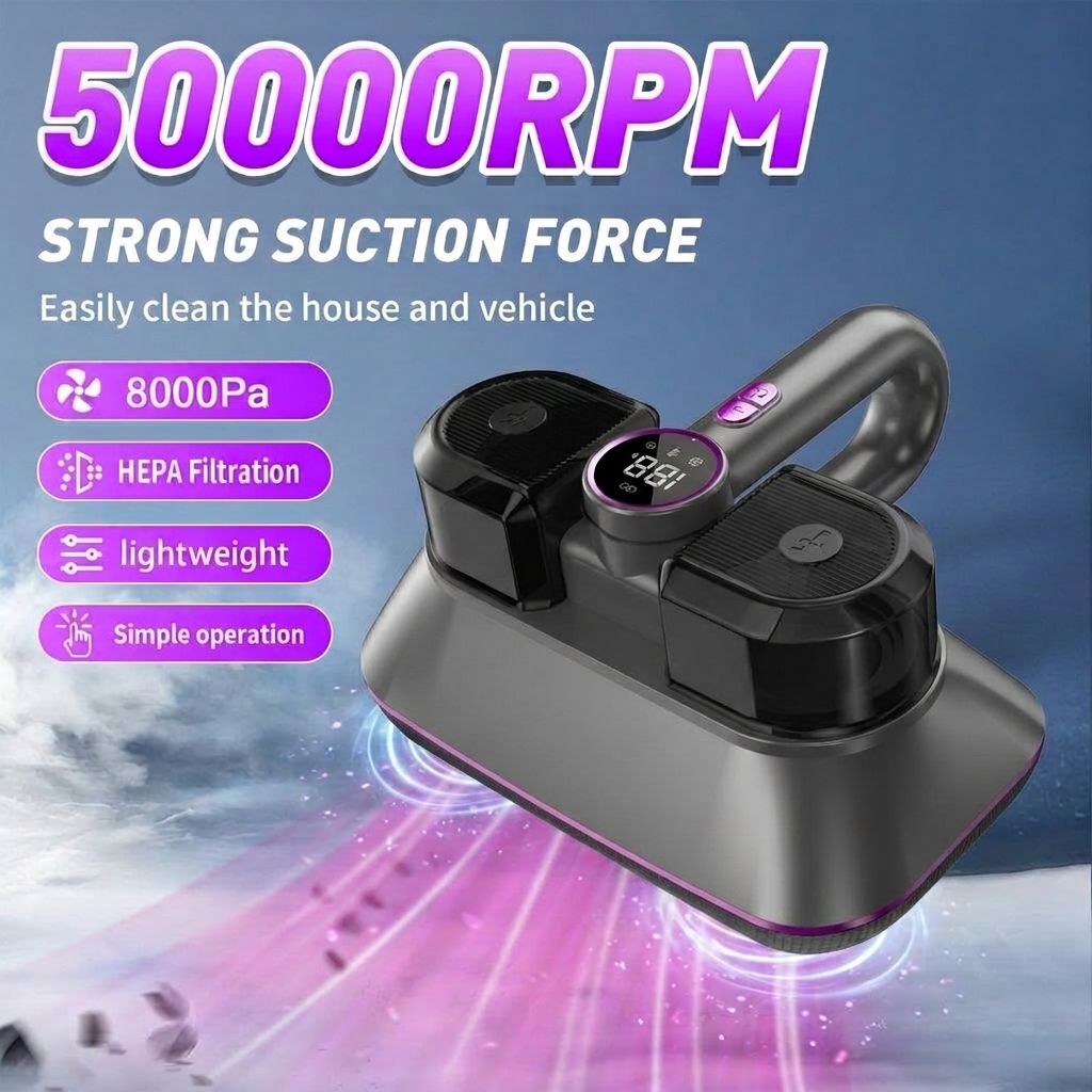 immagine dell'articolo aspirapolvere portatile senza     8000pa, aspiramaterassi, aspirazione potente, macchina per la pulizia ad   velocità 50000 giri/min, display a led, impostazioni multivelocità, filtrazione hepa, spazzola -aggrovigliamento,   3 filtri sostituibili, design   -   per