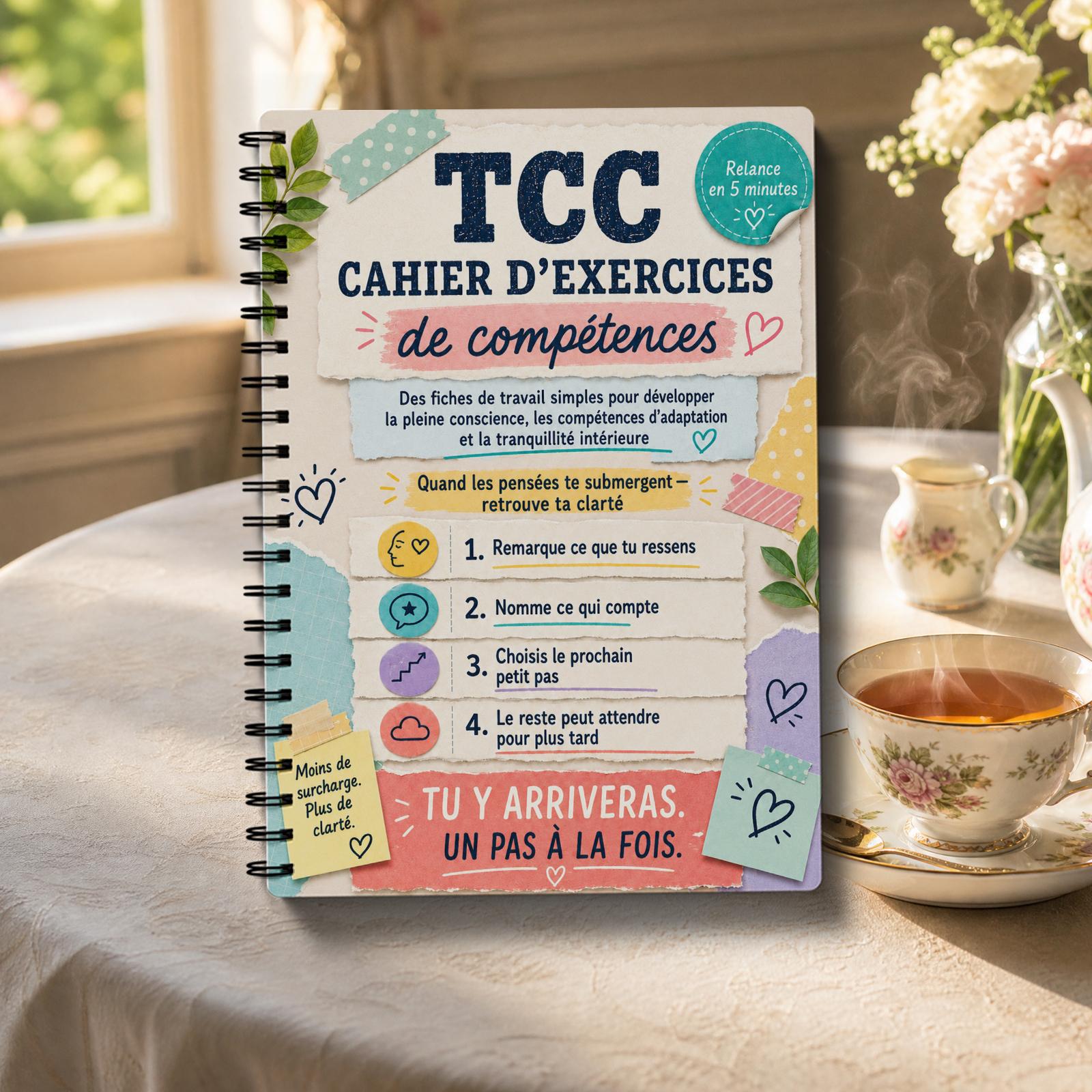 TEMU Cahier d'exercices des compétences DBT , journal d' émotionnel, feuilles de travail pour développer la et le calme intérieur, notes liées à la