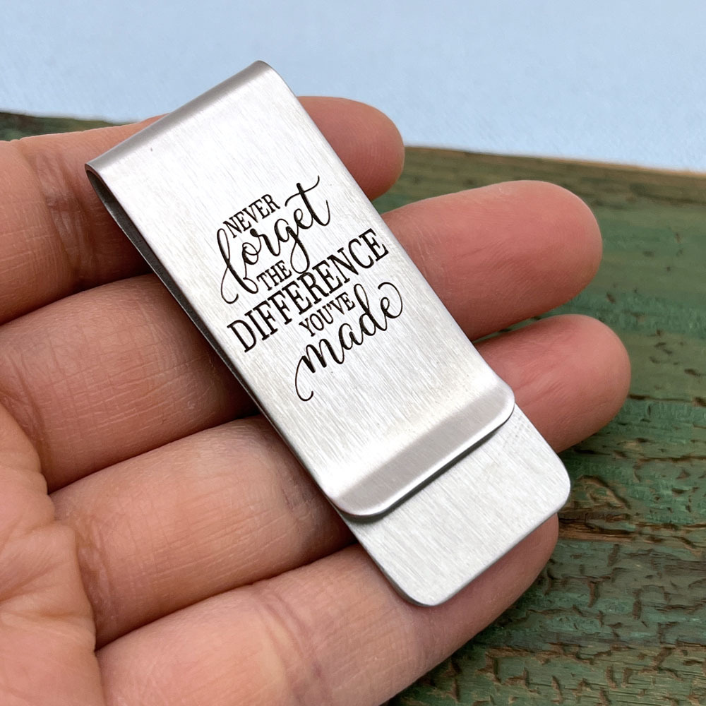 Teacher Appreciation & Coworker Thank You Gift - Stainless Steel Money Clip With Coin Keychain Suitable For Christmas Gifts, Colleagues, Educators - Cash Holder