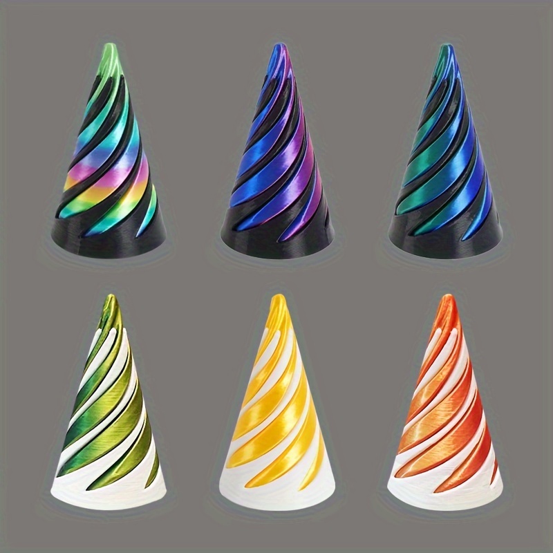 3d printed dual push spiral cone desktop ornament halloween christmas thanksgiving holiday gift