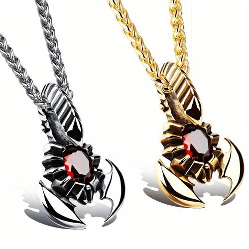 1pc Retro Men'S Fashion Scorpion Artificial Faux Pendant Necklace Jewelry Accessories