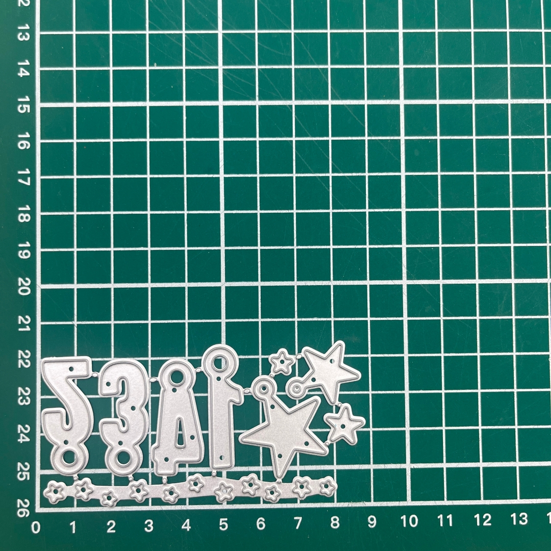 New Metal Cutting Die For Numbers And Stars, Suitable For Diy Card Making Templates, Embossing, Christmas Crafts And Decorations.