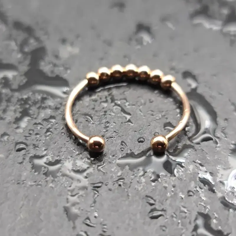1pc stainless steel ring with a rotatable bead opening Product details 8