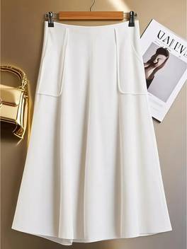 2pcs white waist cinching suit skirt set for women exquisite commuting style suitable for workplace commuting business meetings and occasions