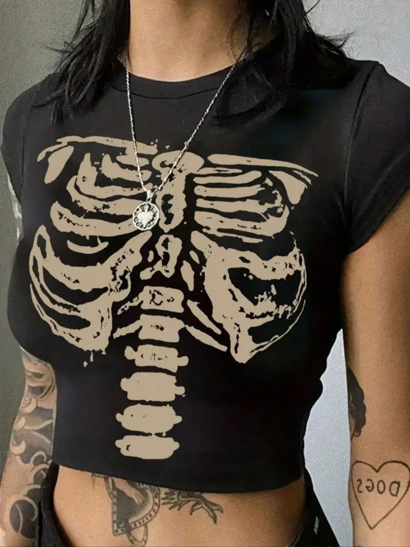 skull crop top sold on Temu United States
