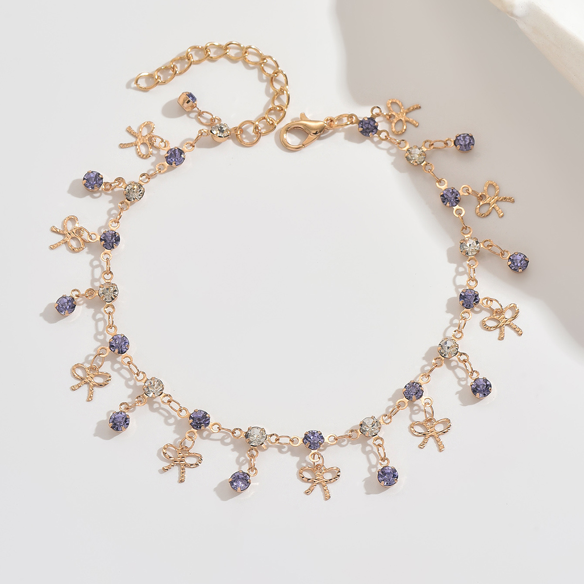 TEMU 1pc Women's Fashion Summer Beach Tassel Adjustable Anklet, Sexy Bohemian Bling Bling Golden Color Rhinestone Foot Jewelry For Daily Wear,