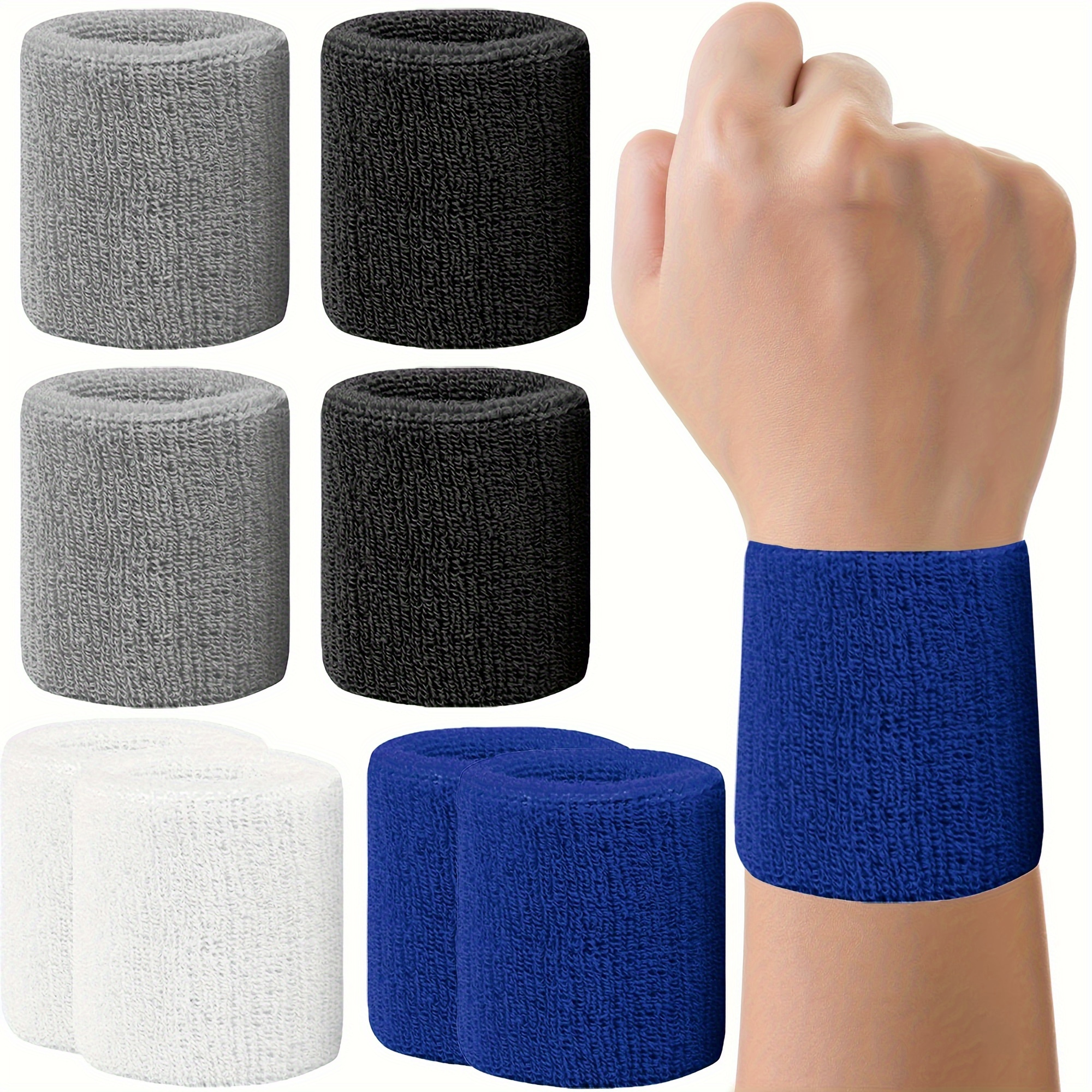 Image of 8pcs Nylon Sweatbands For Wrists – Absorbent And Breathable Sports Bands For Men And Women, Perfect For Tennis, Football, Basketball, Running, And Climbing Activities