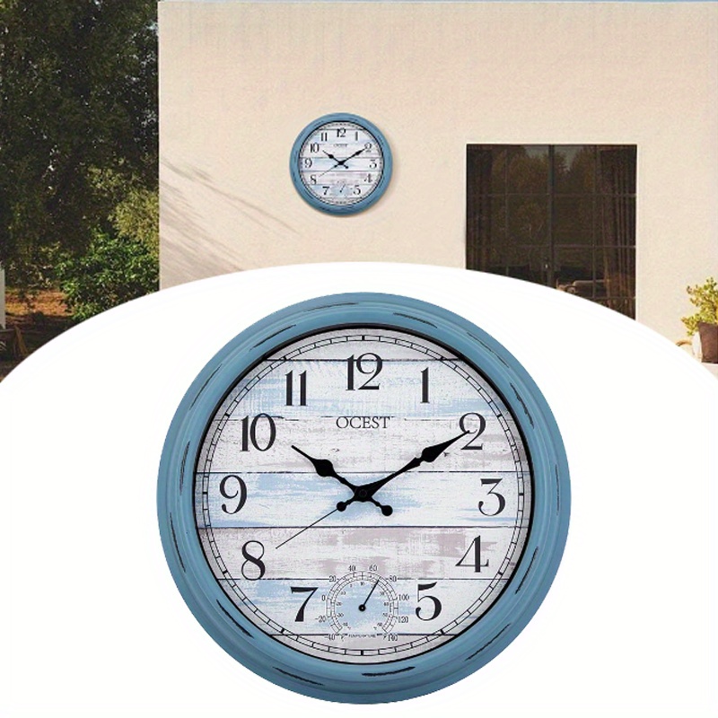OCEST 15 Inch Indoor Outdoor Clock Waterproof, Illuminated Metal