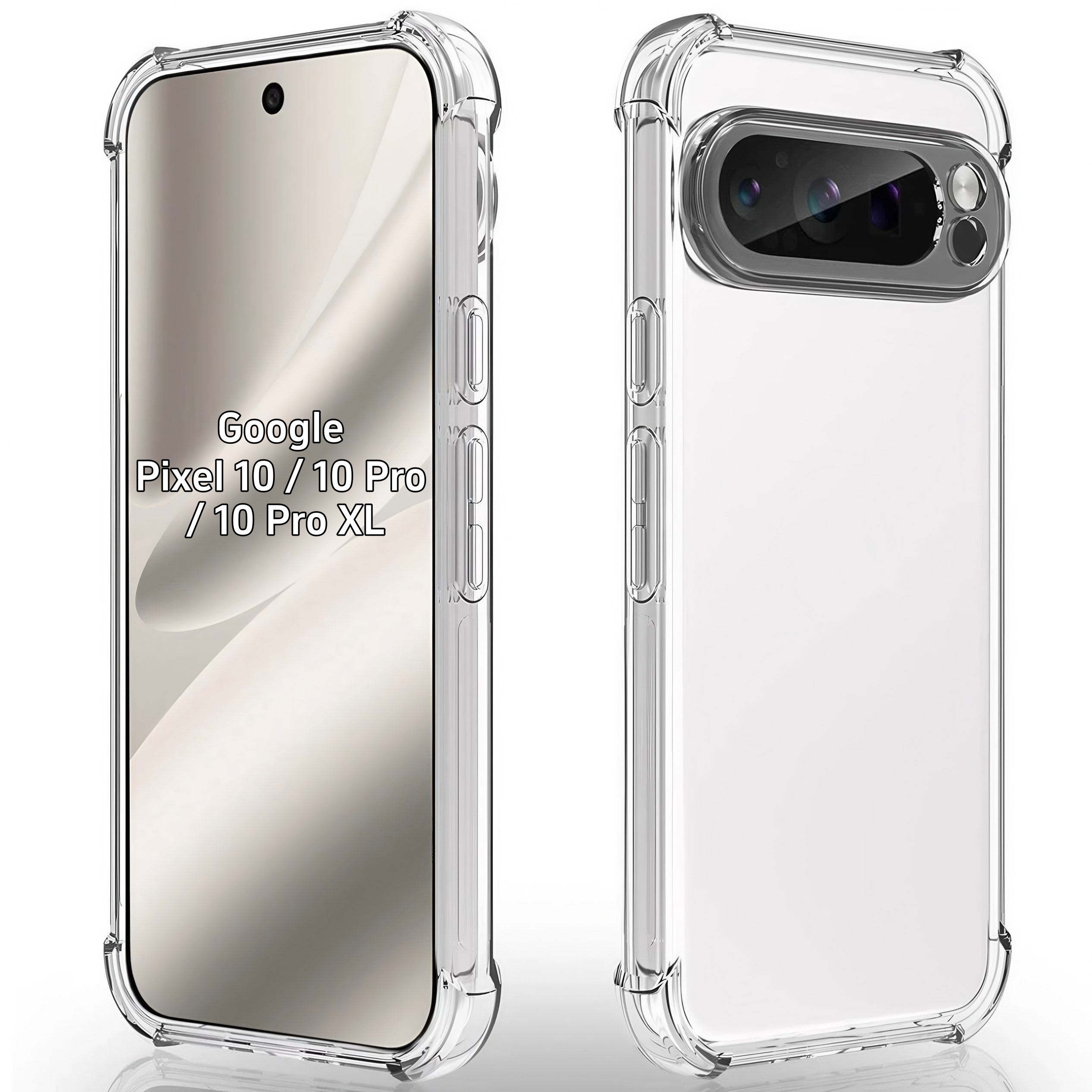 TEMU Phone Case - Transparent Pc Mobile Phone Case, For Google Pixel 10 Xl, Shockproof Anti-yellowing Lens Full-body Protection Cover