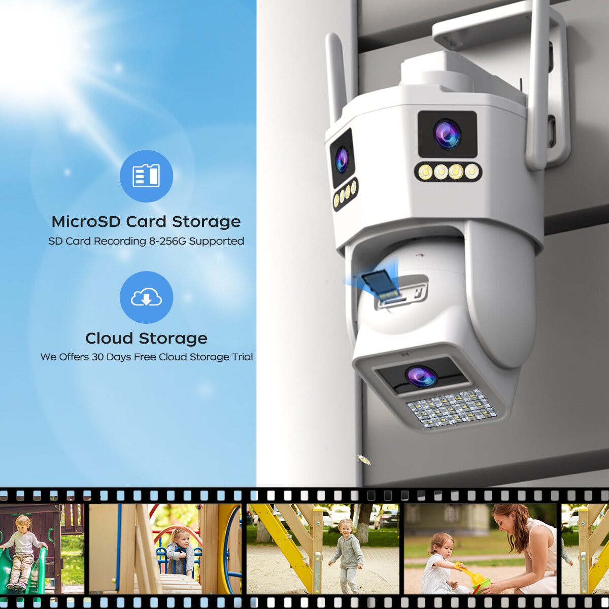 Jooan 4mp Outdoor Camera, Dual Band Wifi Auto Tracking, Audio Night Vision Ipx6, Cam720 App For Shop Yard Street Monitoring