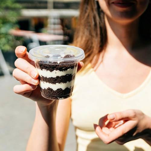 44pcs 22 cups and 22 lids 9oz large clear plastic cream cups with flat lids bulk multipurpose serving cups for desserts cakes pudding and ice cream ideal for wedding receptions family and outdoor party celebrations
