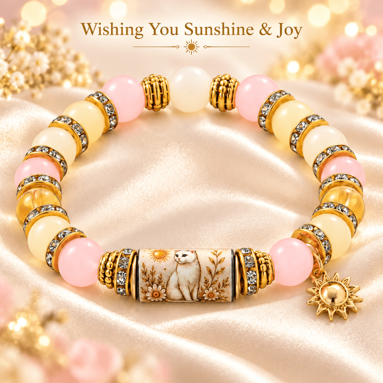 Sunshine & Whiskers kitten charm bracelet