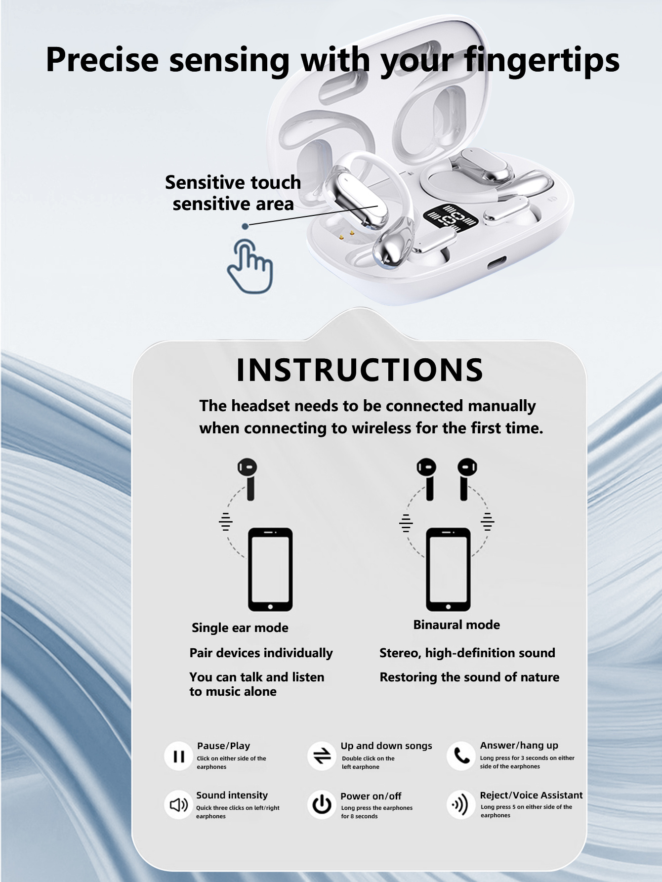 New Senyang 2026 New Design TWO-IN-ONE True Wireless In-ear and NONE-IN-EAR TWS Couples Fasion Daul Headset Mini Couples Earbuds Music Earplug HIFI Bass Stereo HD Calling Earphones for Android for iPhone Cellphone,for Halloween Gift