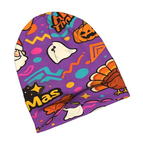 whimsical holiday loose pullover hat suitable for halloween christmas thanksgiving stylish versatile hat with loose fit for themed parties casual wear for warm winter for fall winter outfits