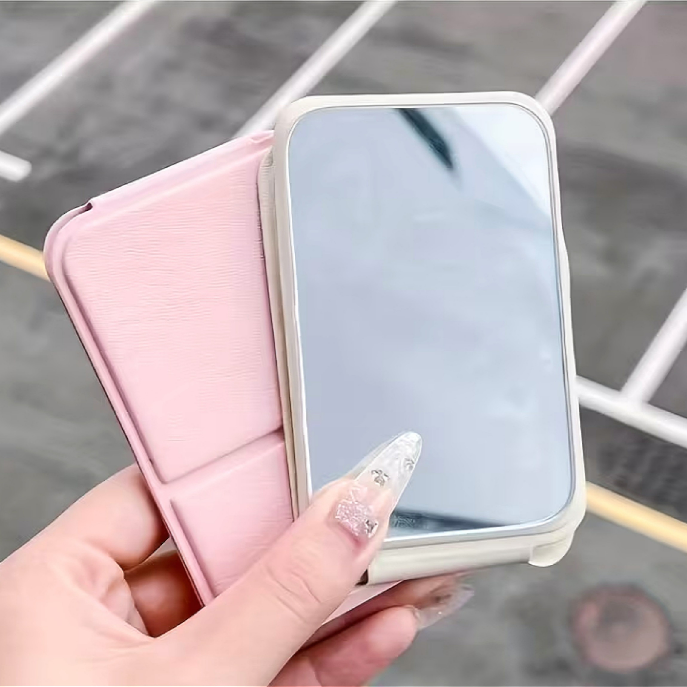 random color 1pc compact folding mirror small portable makeup mirror for travel work daily use great for   gifts holidays