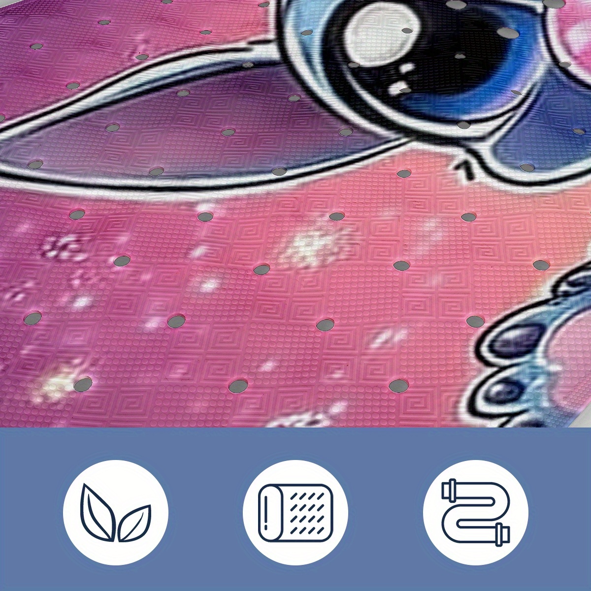   pink   background stars heart cartoon style bathtub mat non slip pvc water absorbent soft bath mats for bathroom 15 7x39 3 inches machine washable Product details 6