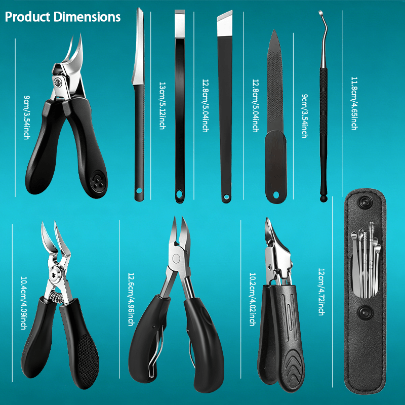 16pcs Heavy-Duty Toenail Clipper Set