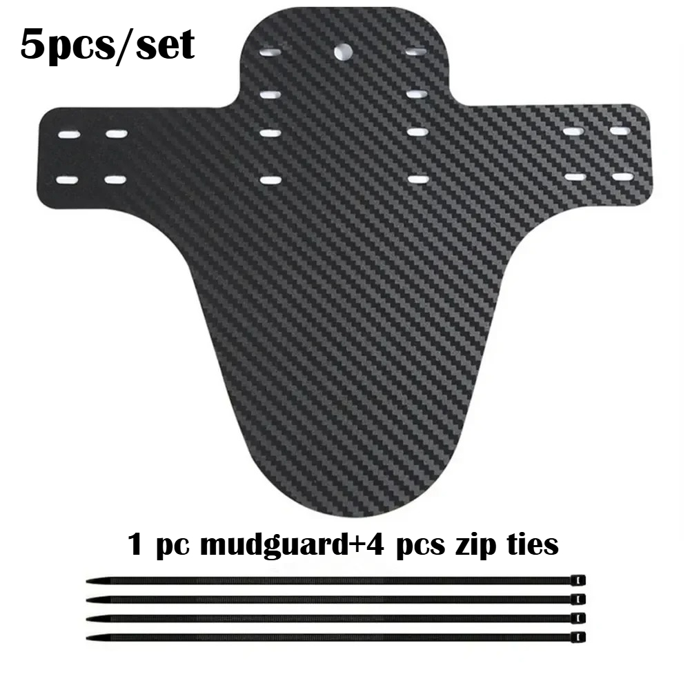 Image of 5pcs/set Mountain Bicycle Fenders Plastic Carbon Fiber Colorful Front/rear Bike Mudguard Mtb Bike Wings Mud Guard Cycling Additions