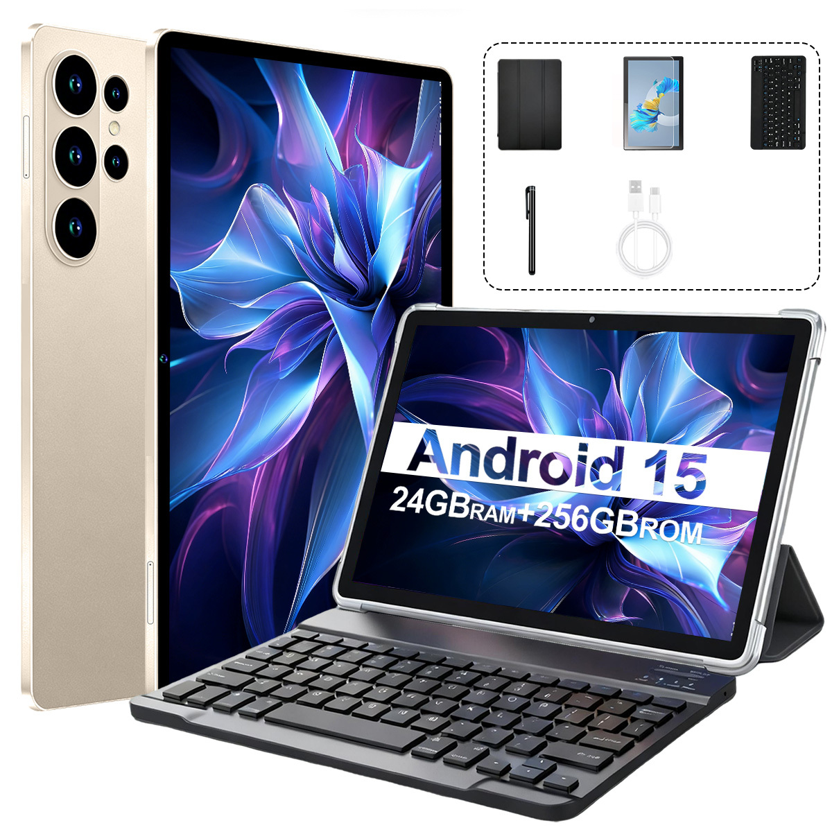 Image of 10.1 Inch Fhd Tablet, 15 Stable System, 24gb Large Memory 256gb Storage, Wifi 6 High Speed Internet, 4g Dual Standby Calling Function Student Pad, Tablet, Pad