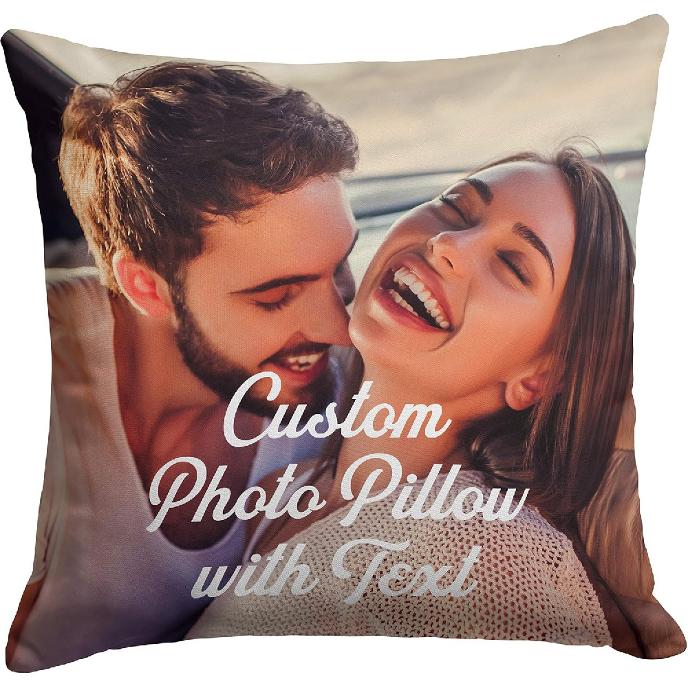 

1pc Custom Photo Pillow Cover, Personalized , Contemporary Style, 17.7x17.7 Inch, Hand Wash, Zipper Closure, Woven Polyester, Single-sided Print For Room Types