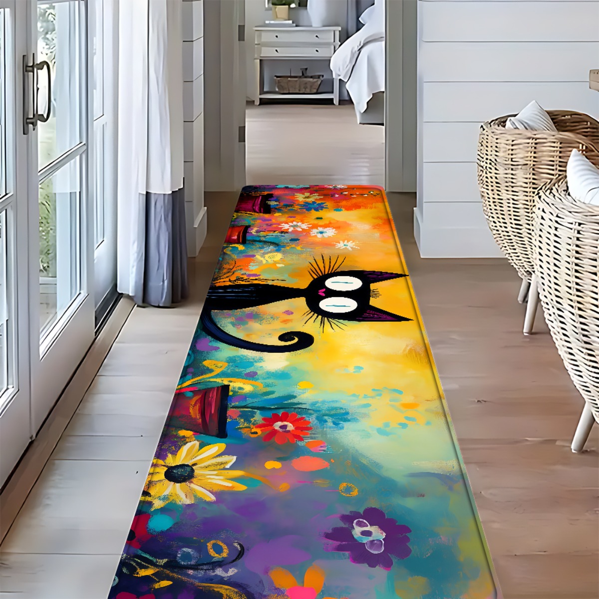 TEMU - 1 pz di Tappeto con Motivo a e , a Ambienti, Decorazione per la Casa, Decorazioni per Atmosfere o Festive, Tappeto d', Tappetino Antiscivolo