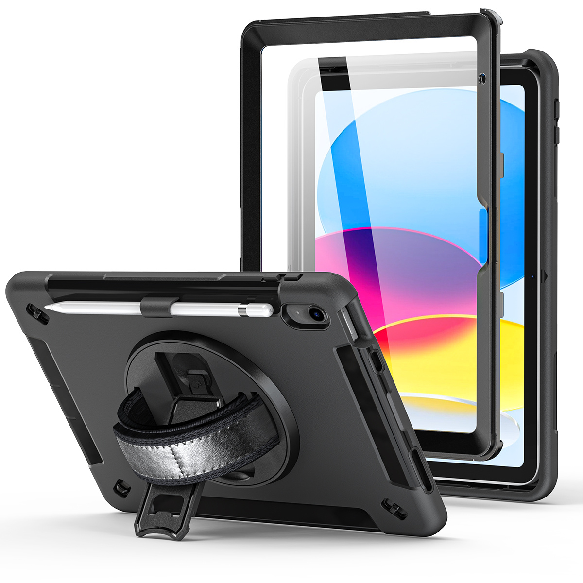 TEMU For Ipad (a16) 11-inch 2025 Case With Built-in Screen Protector & Heavy Duty Shockproof Cover - Rotating Stand, Compatible For Ipad