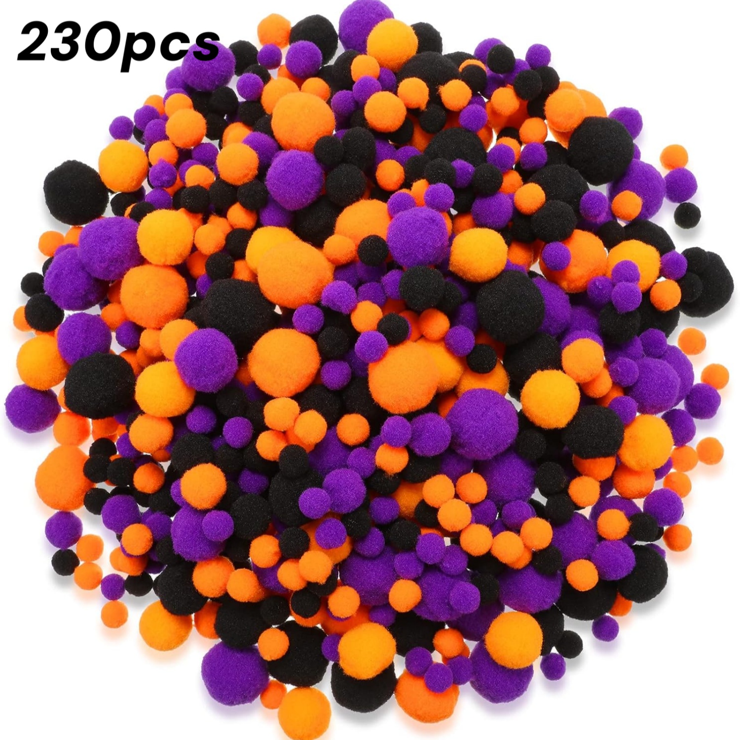 TEMU Ahameton 230pcs Bulk Soft Fluffy Craft Pom Poms Suitable For Diy Crafts, Pack Of Fuzzy Balls For Halloween Decorations, Wreaths, Garlands, Party