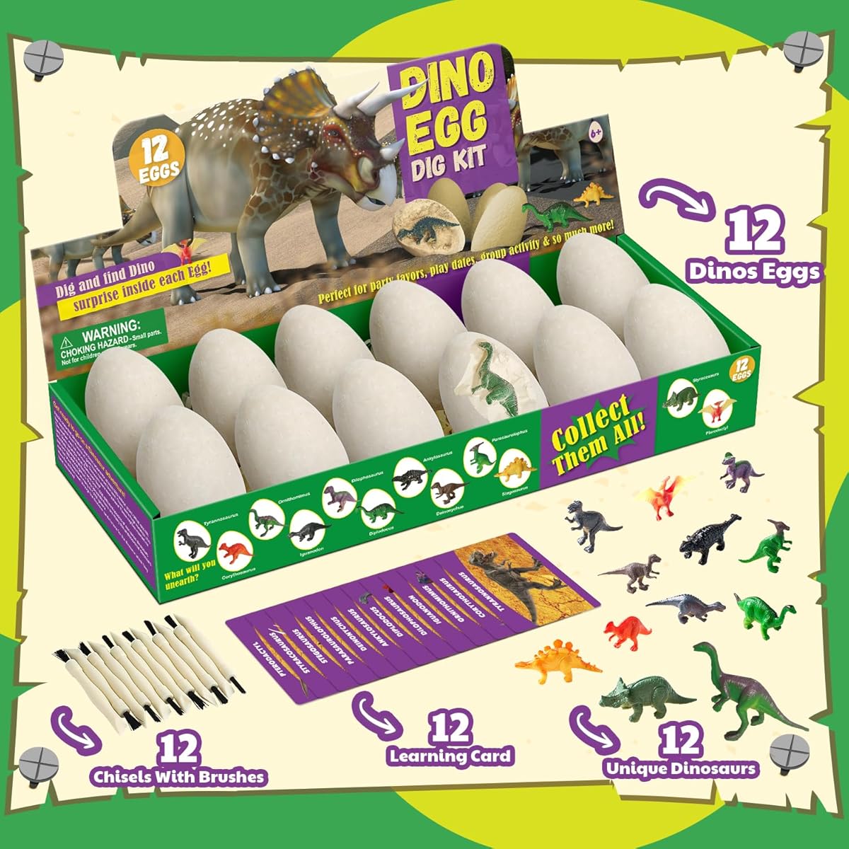 1-set Dinosaur Egg Dig Kit With Excavation Tools Suitable For &, Archaeological Dig Set For Egg Hunting, Model Making Gift For Paleontology Enthusiasts, Educational Activity For Or
