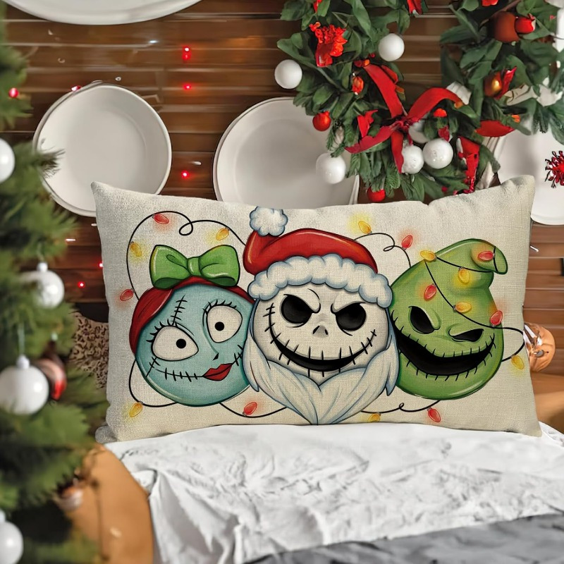 

1pc Christmas Skellington Lumbar , , , , , For , Types, , No