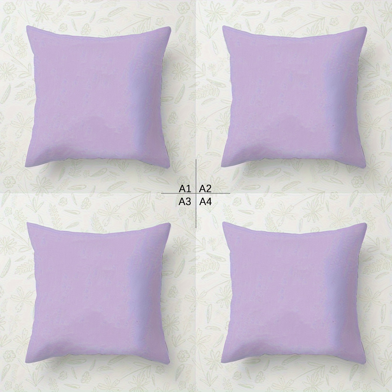 TEMU 4pcs Luxury Solid Color Pillowcases, Light Lavender Pillowcases, Purple Print On , White Print On , Made Of Soft And Smooth Polyester Fiber