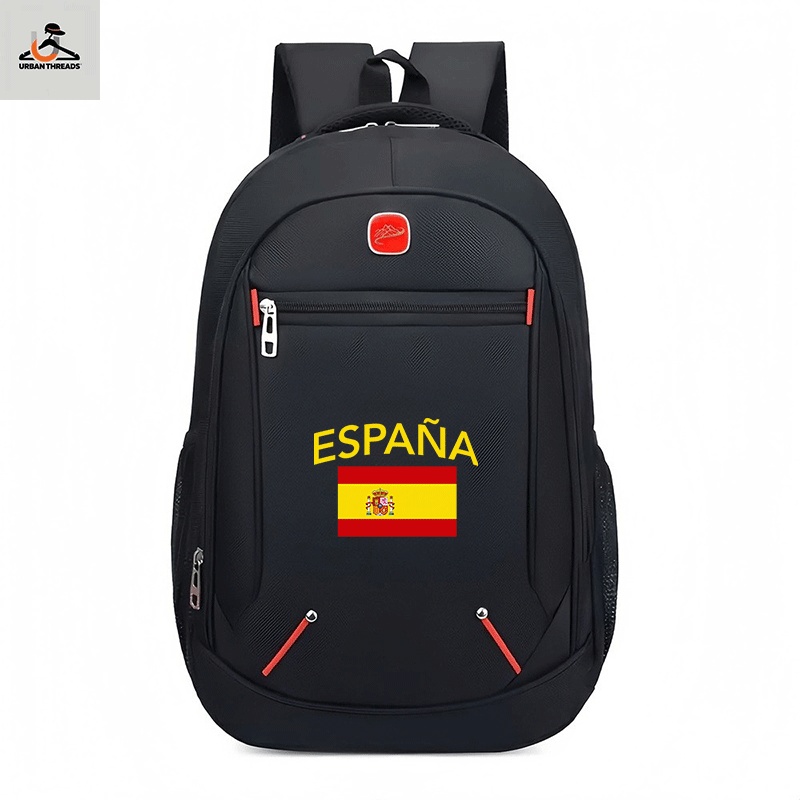 TEMU Mochila de 1 pieza con de España, para hombres y mujeres, mochila de gran capacidad con estampado de de España, correas de ajustables y tela