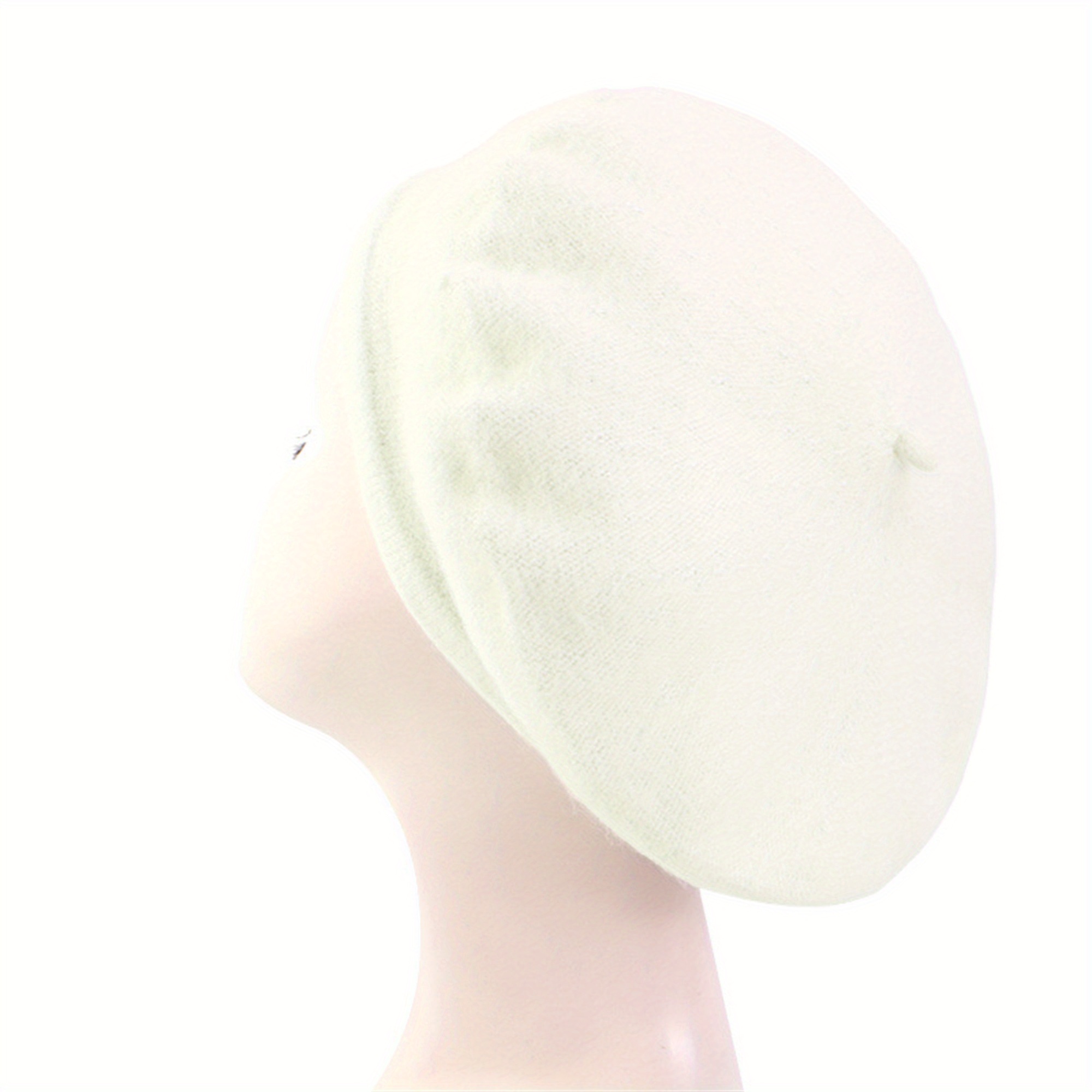 2979 Women French Beret Hat Artist White Beret Hat Classic Winter Warm Cap DLAPL Wool Beret Hat for Women Solid Color Classic French  main image 4