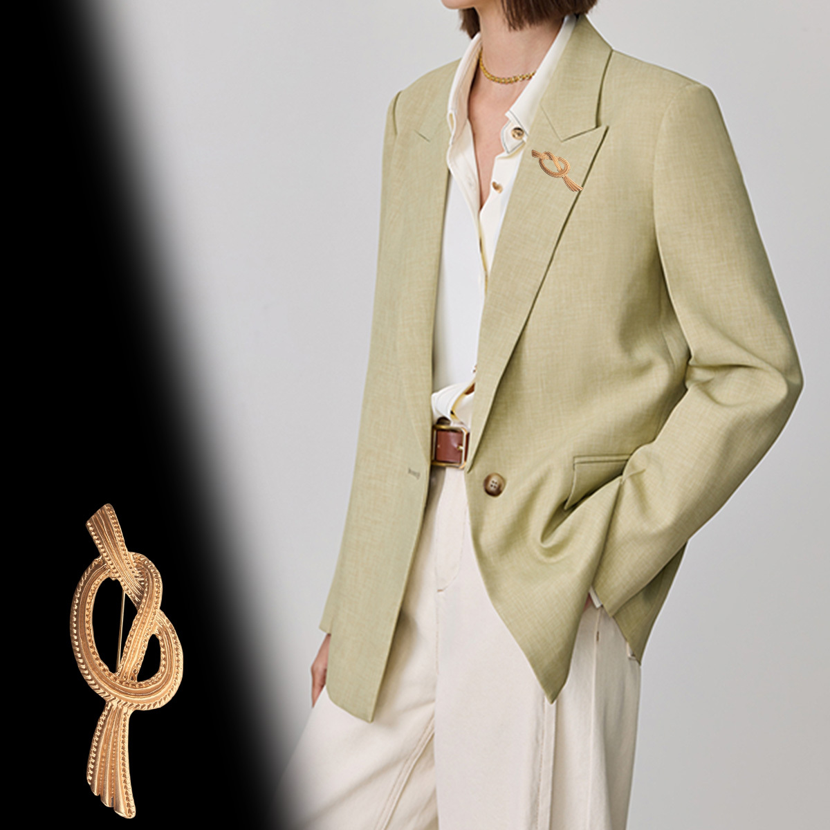Elegant Brooch, High-end Design, Versatile Light Luxury Suit Pin, Perfect For Holiday Gifting