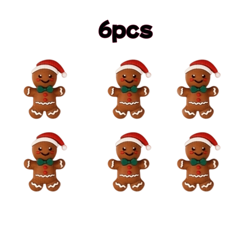 TEMU 6pcs New 3d Christmas Silicone Beads For Jewelry Making Bracelets Lanyards Beadable Pen Additions Holiday Party Decor Handcraft Supplies Ideal