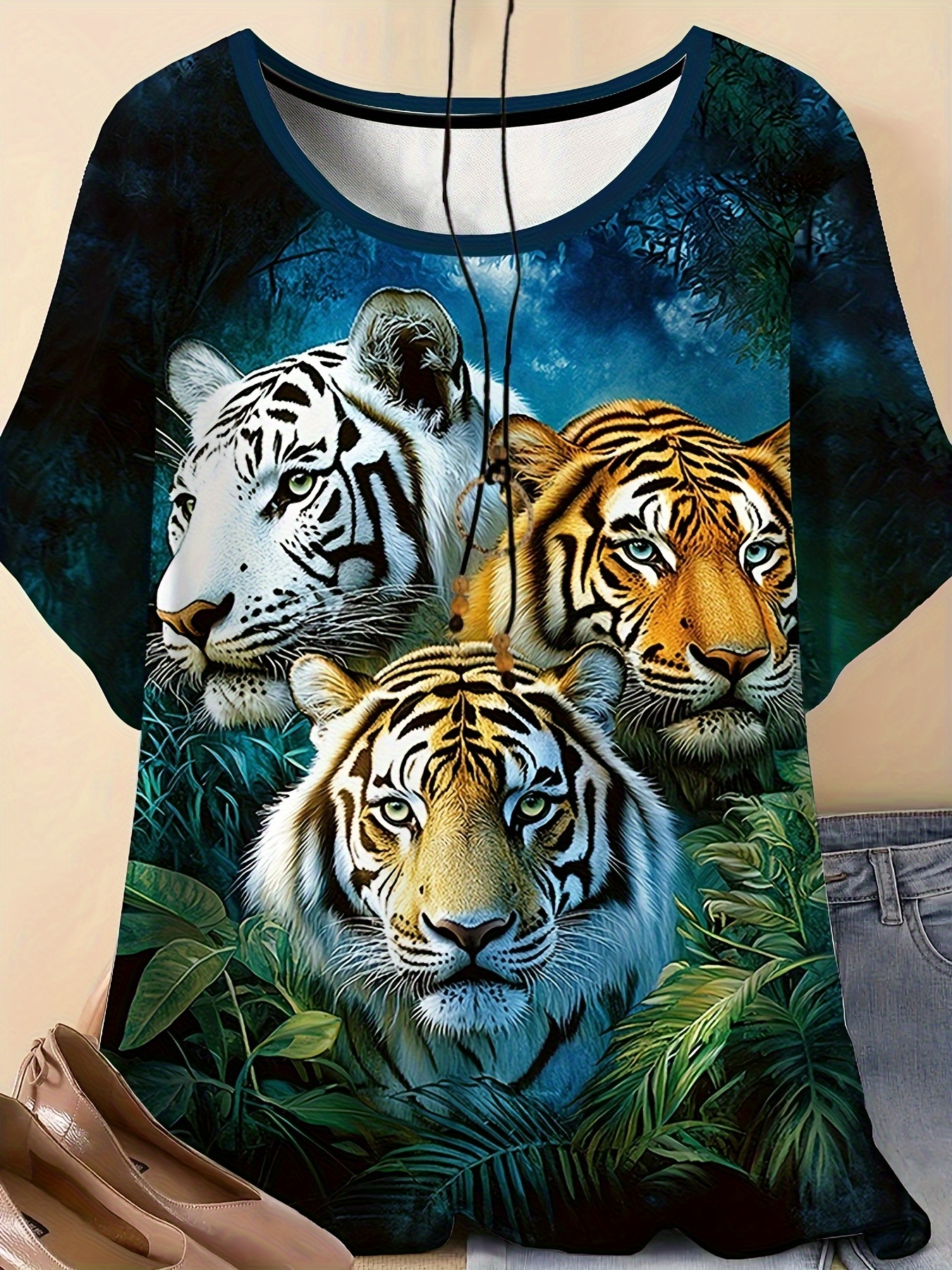 tiger shirt women plus size sold on Temu United States