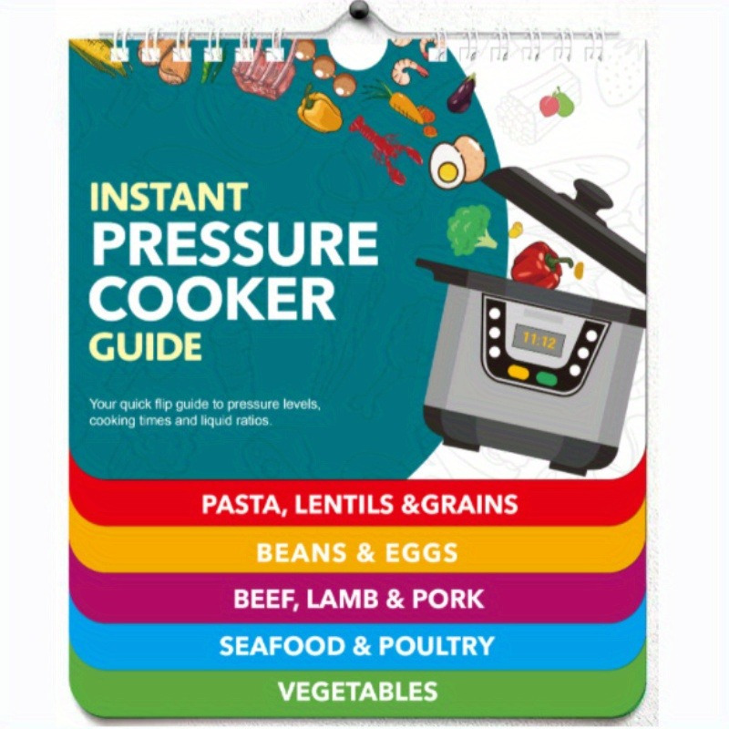 3-Pack Air Fryer Cooking Guides, KETO Food & Instant Pressure Cooker Reference, Magnetic Cheat Sheet Booklets with Cook Times Chart, Paper & PVC Material, Non-Food Contact, Mixed Color