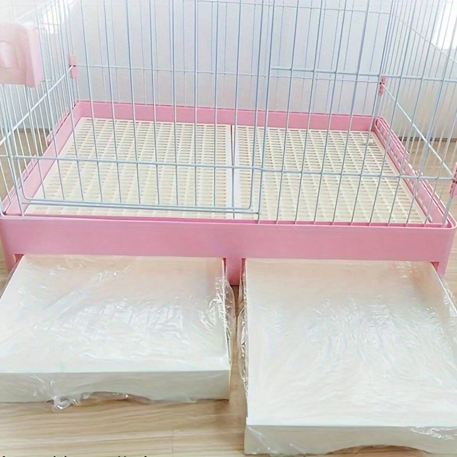 12pcs Expandable Plastic Pet Pads for Rabbit Cages, Disposable Design