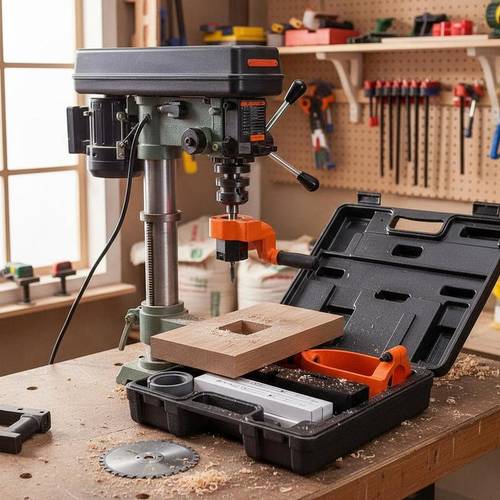 square hole drill adapter kit 5 5 inch for woodworking workshop carpentry wood jointing 4 chisel bits 5 reduction sleeves bench drill locator set mortise tenon tooling casting construction hardware accessory